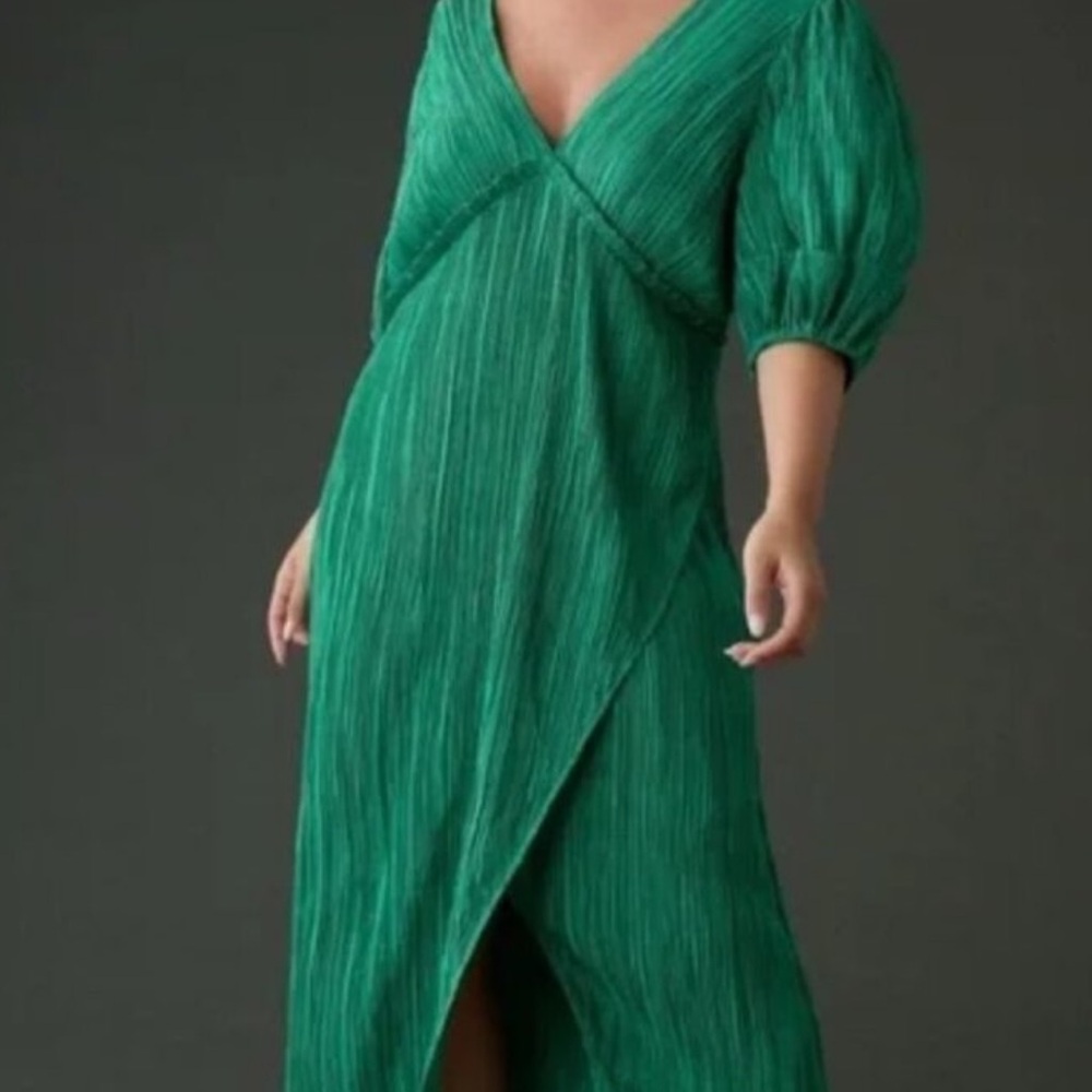 Anthropologie Emerald Dress